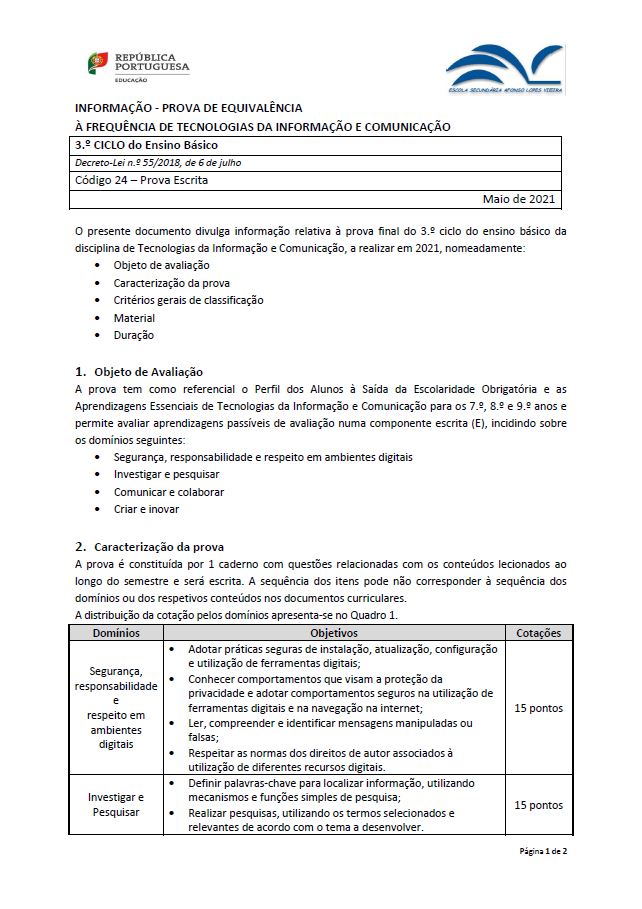Informação Prova