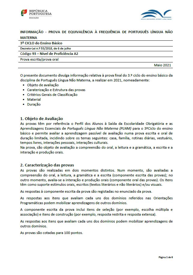 Informação Prova