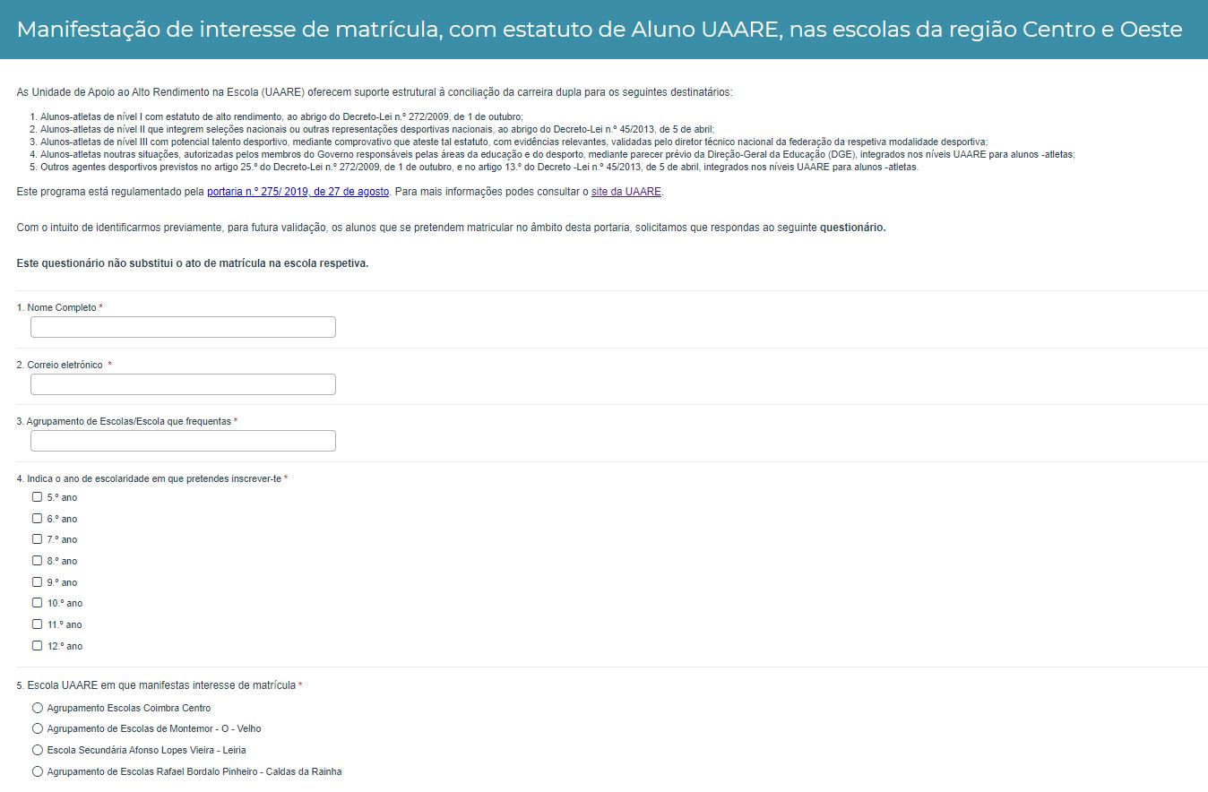 Formulário Préinscrição