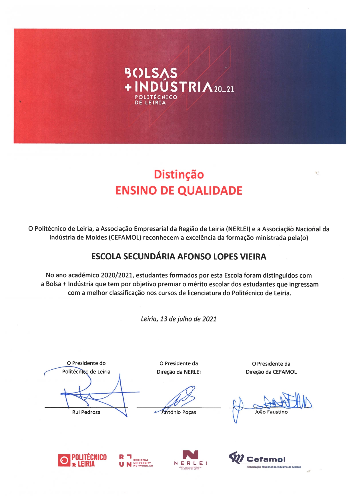 Distinção: Ensino de Qualidade