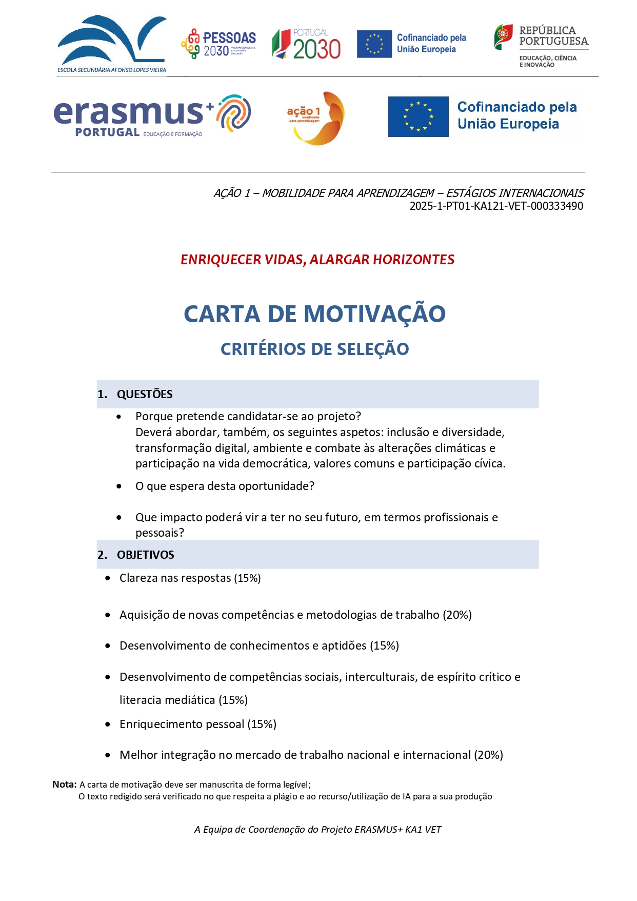 Critérios de seleção Carta de motivação 25 26 page 0001